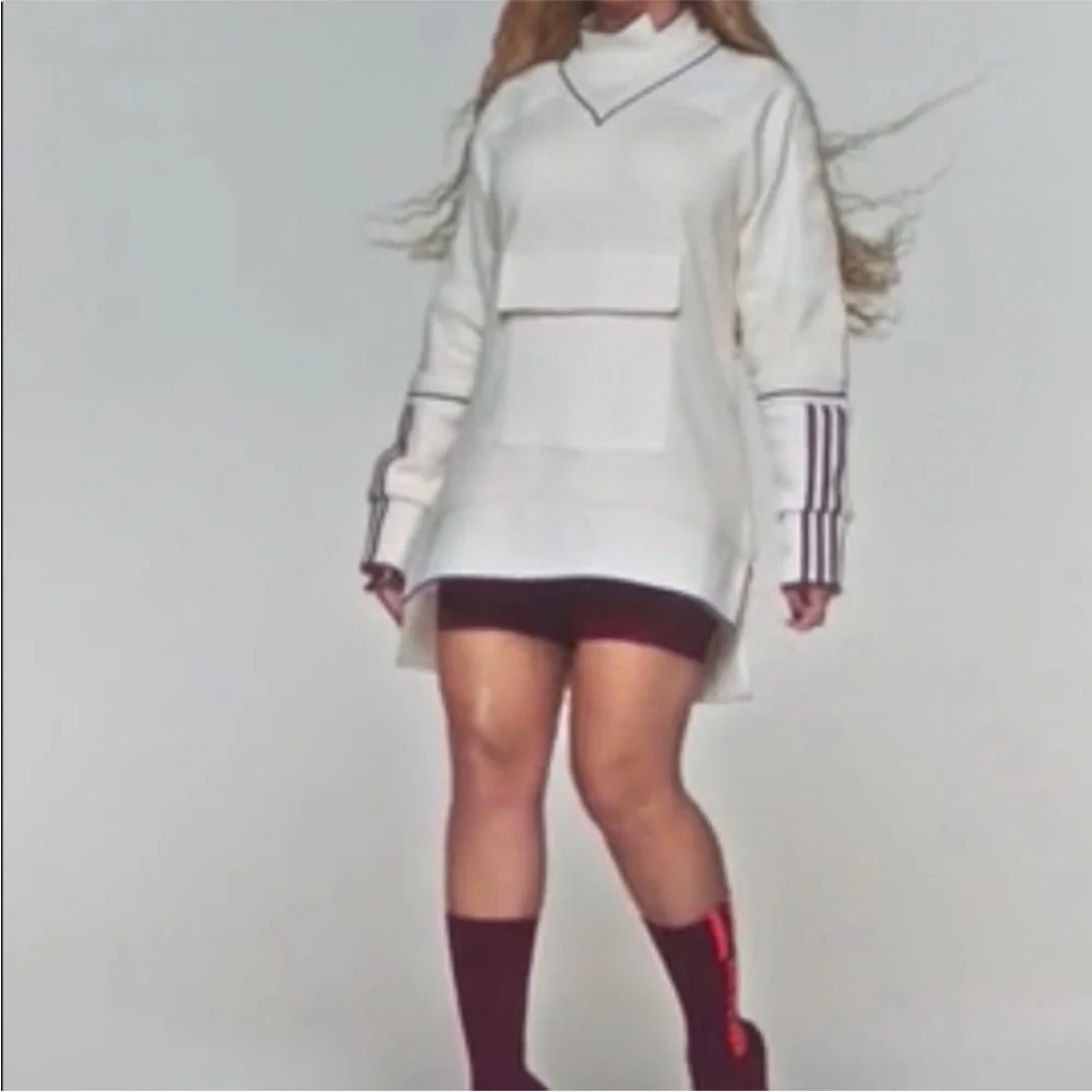 ADIDAS x IVY PARK BEYONCÉ Original Pullover Sweatshirt Ecru Tint Maroon - Picture 10 of 13
